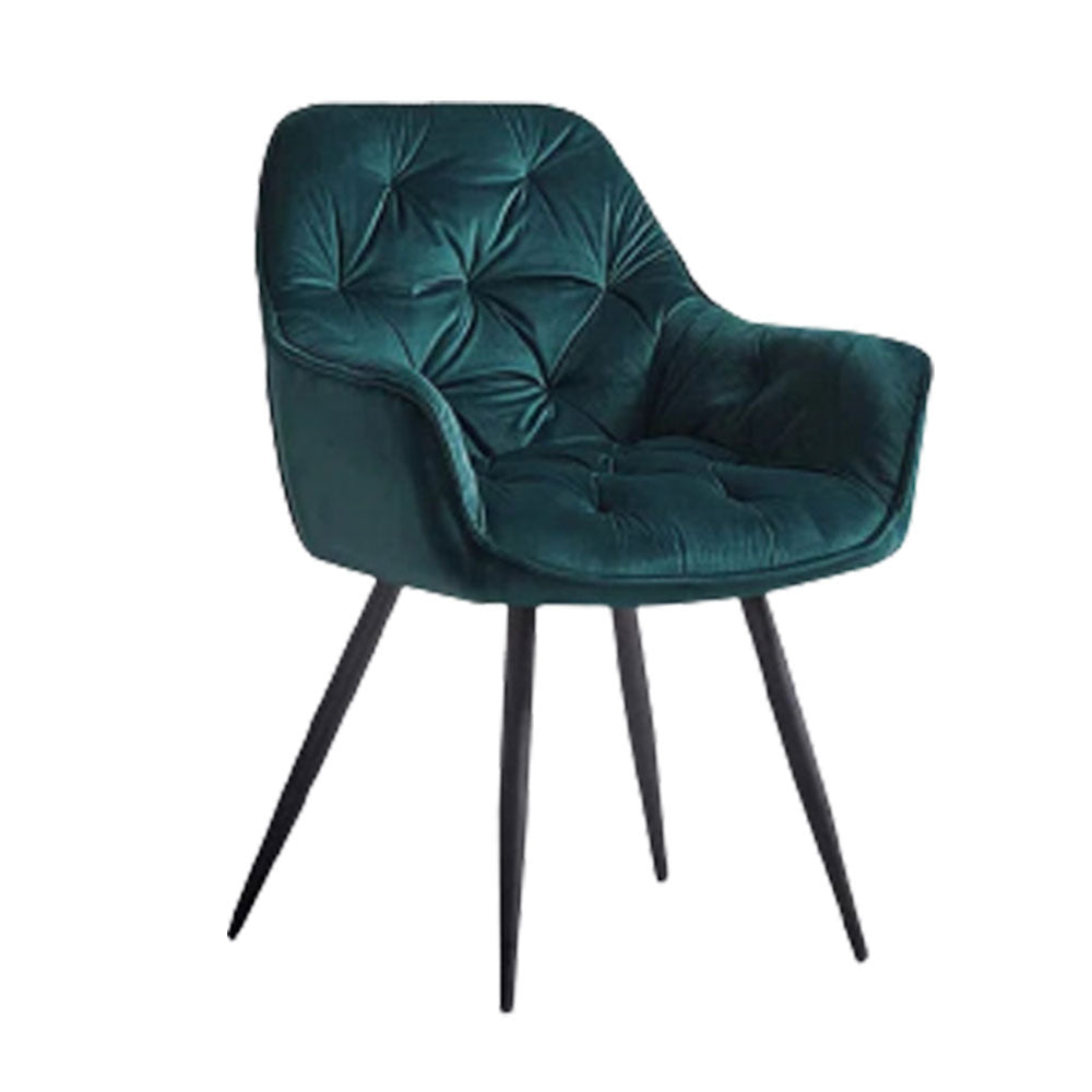 Rich Emerald Color Comfy Padded Tufted Velvet Lounge Chair