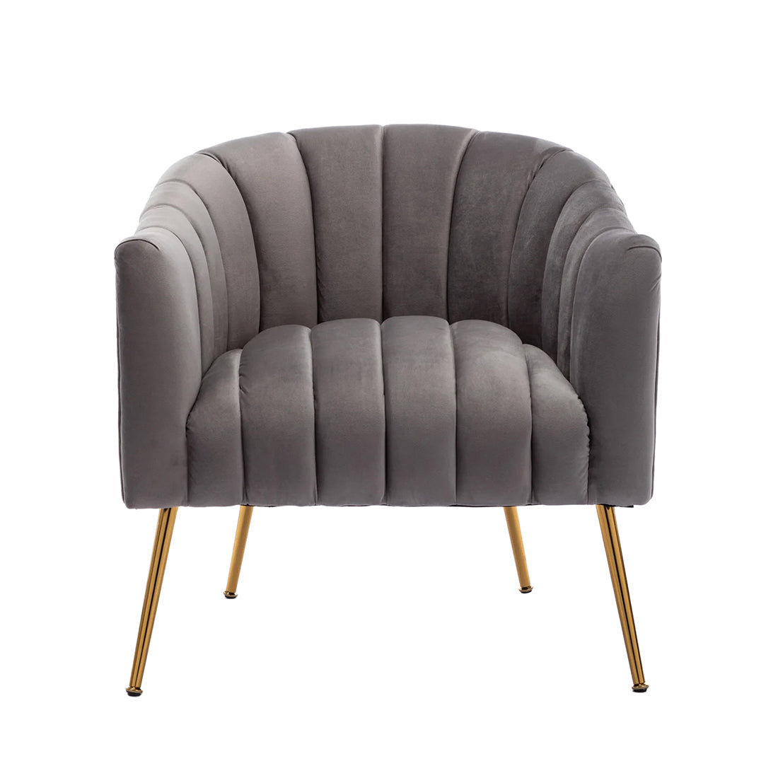 Rich Grey Tufted Velvet Sofa Lounge Chair