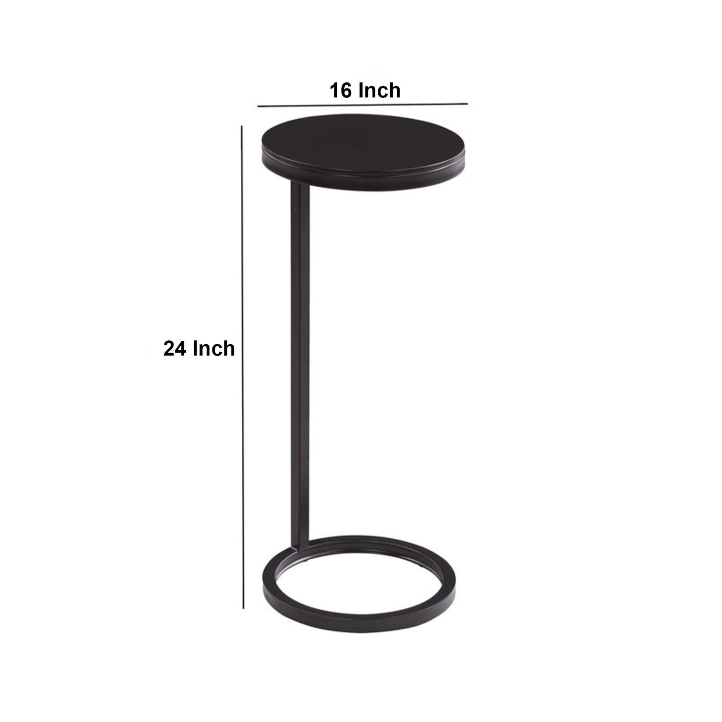 Ring Base Black Marble Designer Side Table