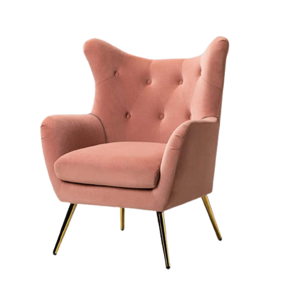 Royal Pink Comfortable Tufted Velvet Sofa Lounge Chair