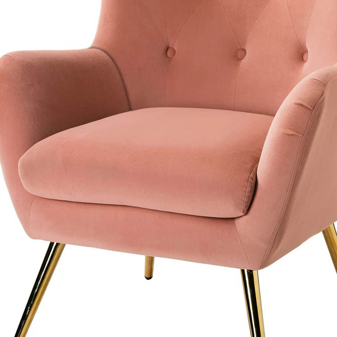 Royal Pink Comfortable Tufted Velvet Sofa Lounge Chair