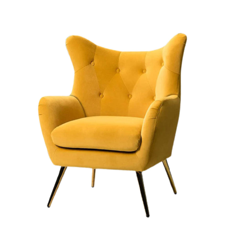 Royal Yellow Comfortable Tufted Velvet Sofa Lounge Chair