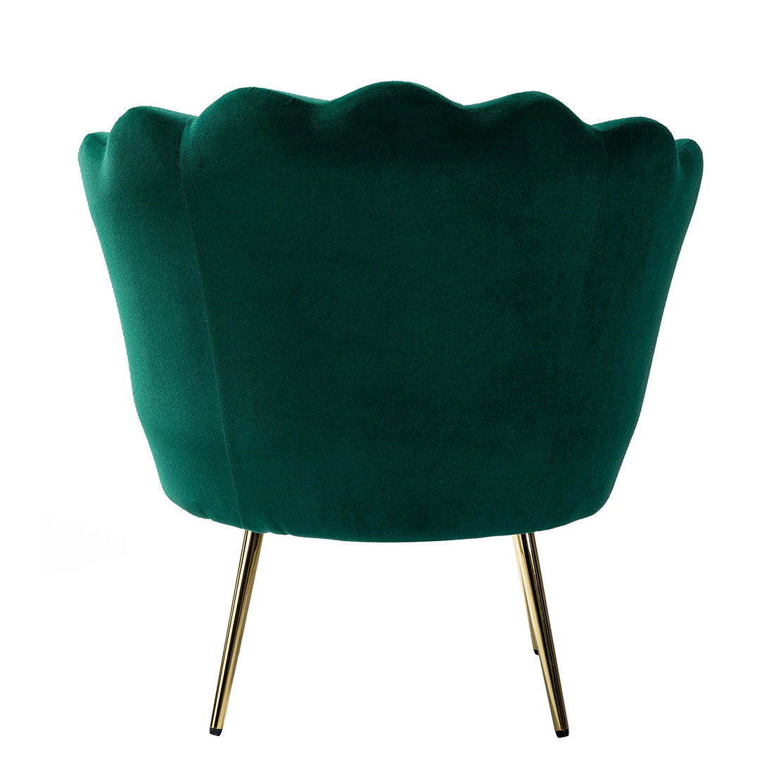 Shell Motif Luxury Design Green Velvet Lounge Chair