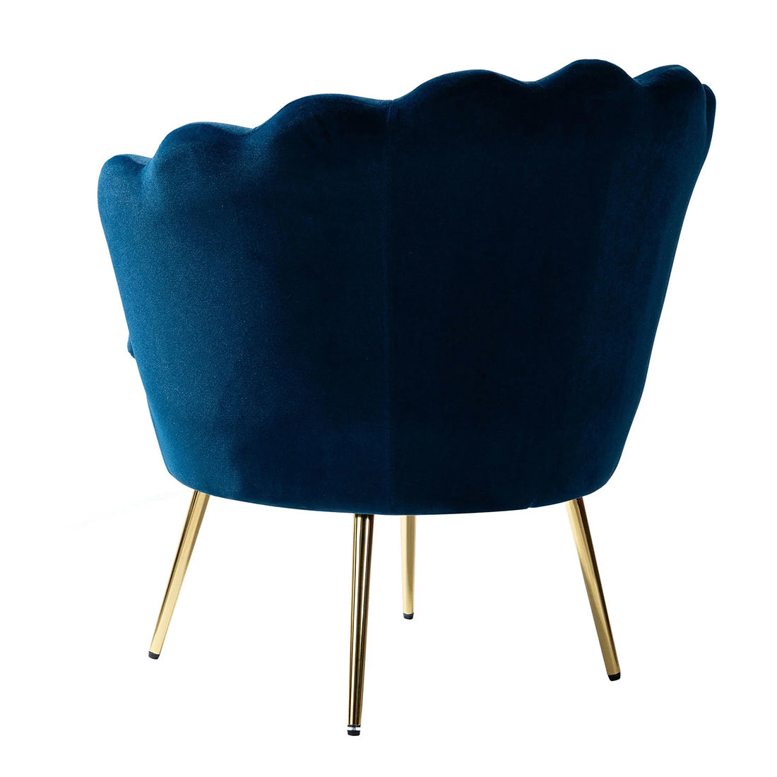 Shell Motif Luxury Style Blue Velvet Lounge Chair