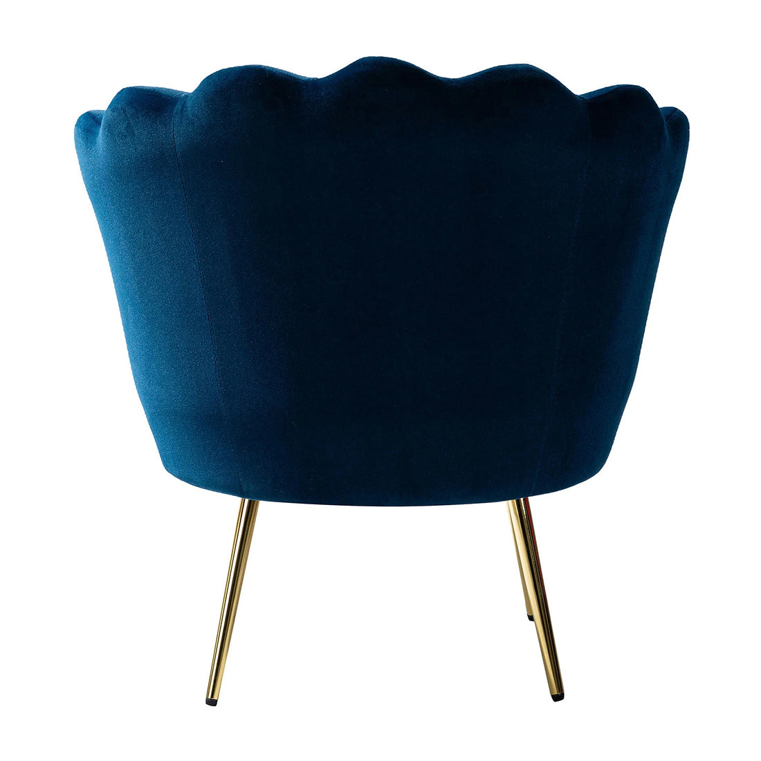 Shell Motif Luxury Style Blue Velvet Lounge Chair