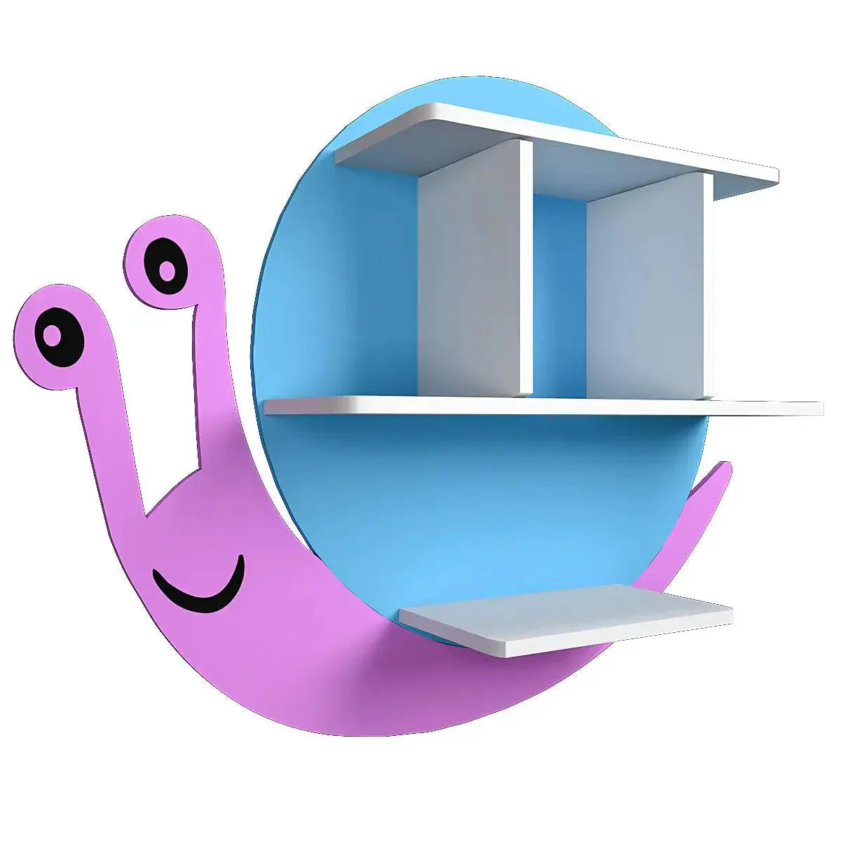 Snail Shape Wooden Wall Storage Shelf for Kids