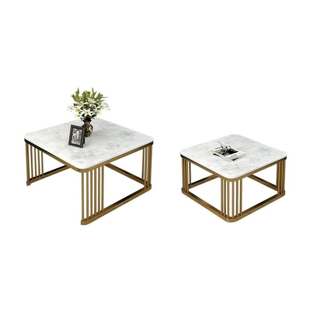 Square Tethered Metallic Table Set of 2