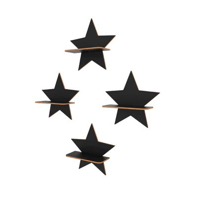 Star Sparkle Shaped Decorative Wooden Wall Mounted Shelf