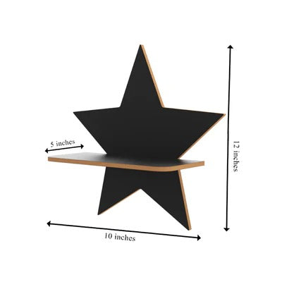 Star Sparkle Shaped Decorative Wooden Wall Mounted Shelf