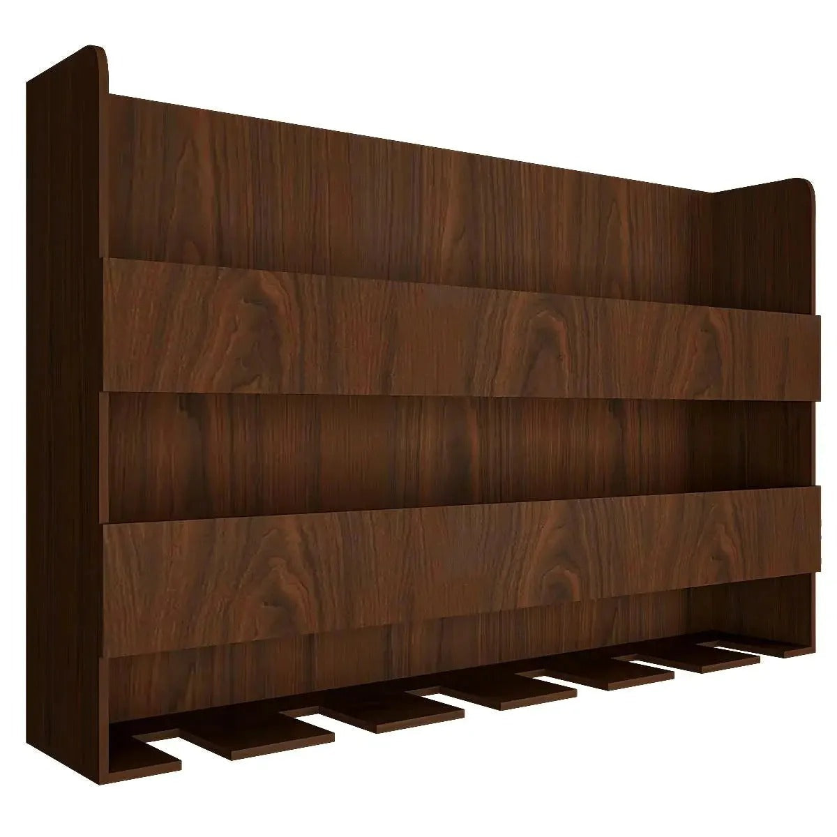 Sturdy Design Backlit MDF Bar Wall Shelf / Mini Bar Shelf in Walnut Finish