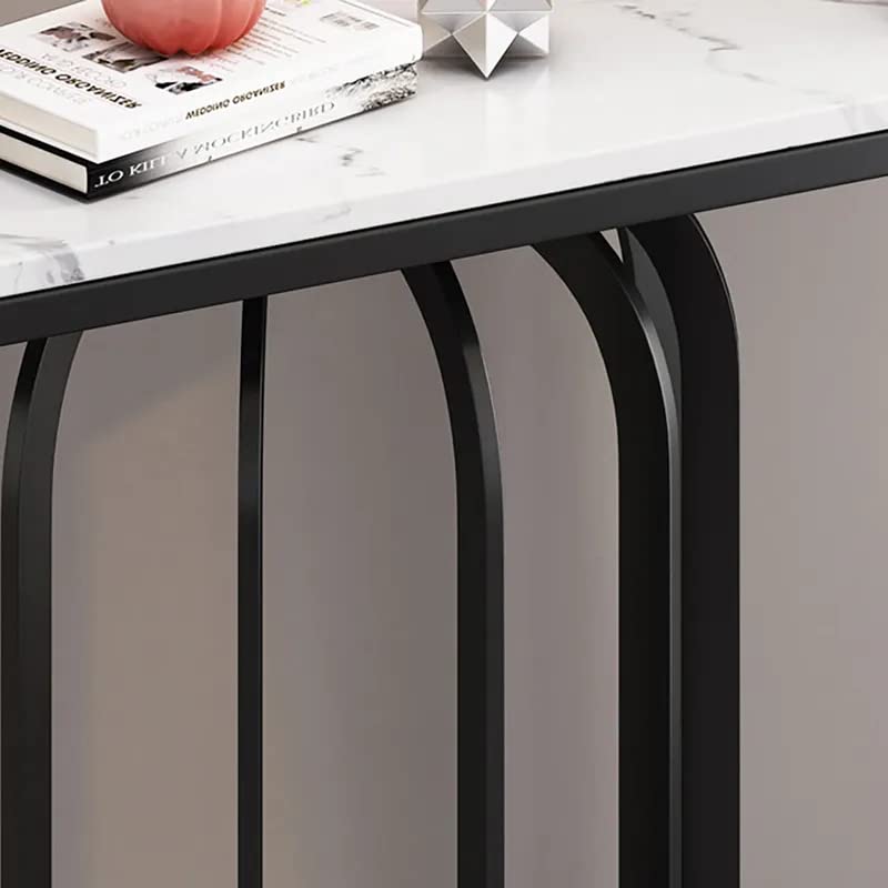 Stylish White Marble Top Console Table