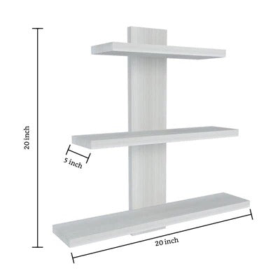 Timber Artistic Multipurpose Stand with Storage Shelves with White Finish