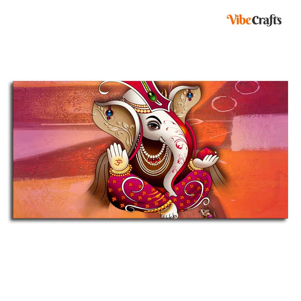 Traditional Lord Ganesh Canvas Wall Painting