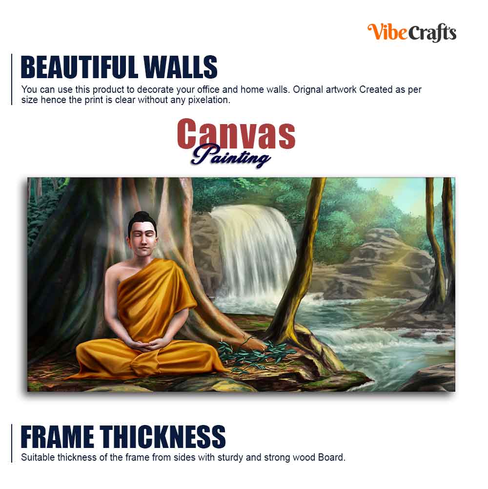 Wall Painting of Lord Buddha with Nature Background