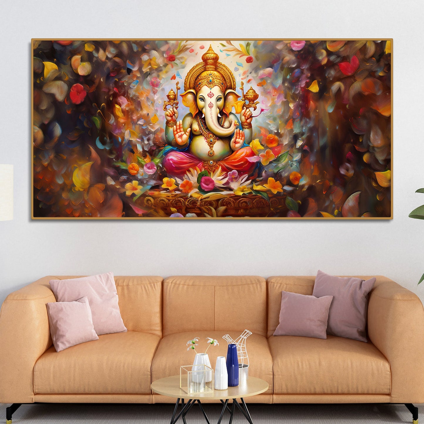 Vighnaharta Shree Ganesh Premium Canvas Wall Painting