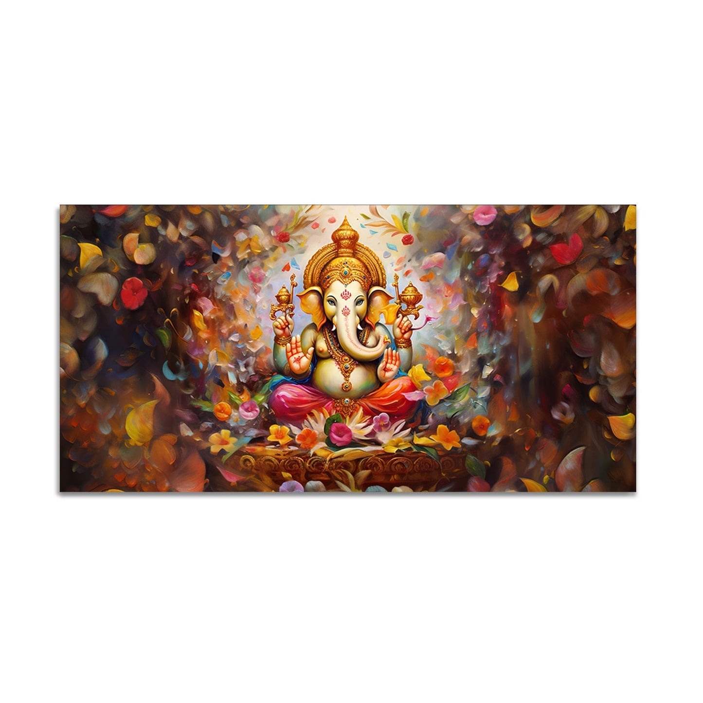 Vighnaharta Shree Ganesh Premium Canvas Wall Painting