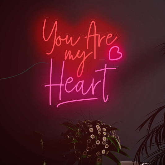 You Are My Heart Couple Text Neon Sign LED Light