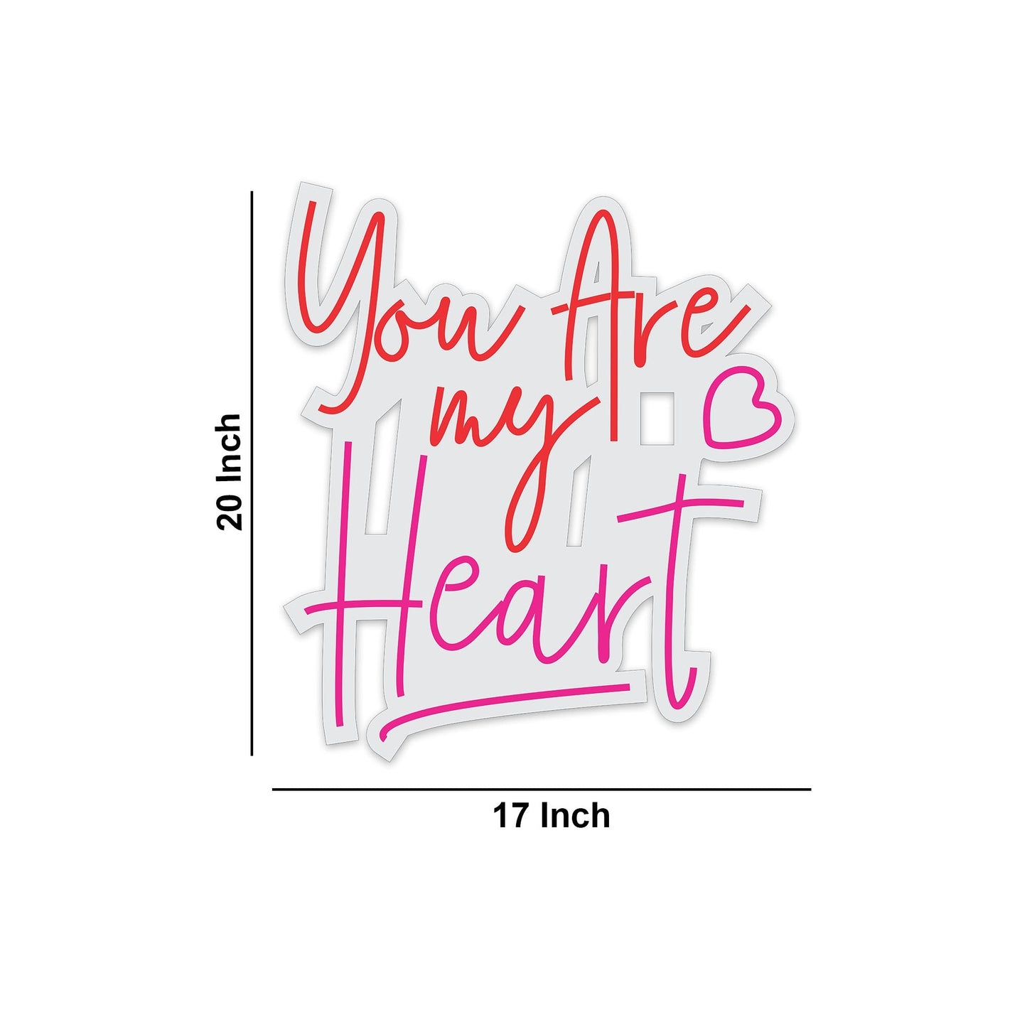 You Are My Heart Couple Text Neon Sign LED Light